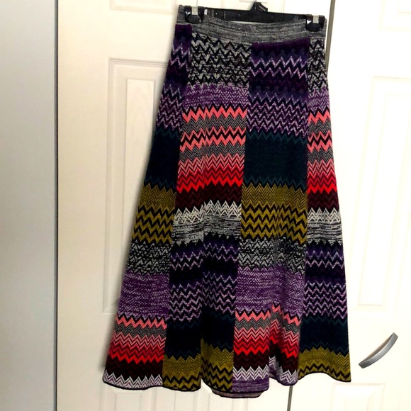 Anthropology Patchwork Knitted Midi Skirt - Picture 8 of 9